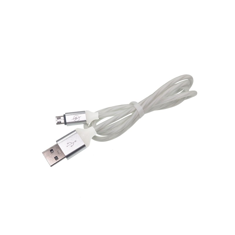 Cablu microusb gros gumat alb engross