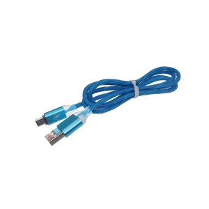 Cablu microusb gros gumat albastru engross