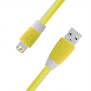Cablu microusb cauciucat mufe plastic galben engross