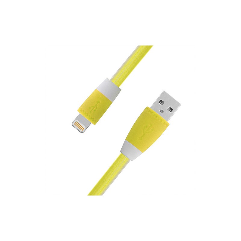 Cablu Iphone cauciucat mufe plastic galben engross
