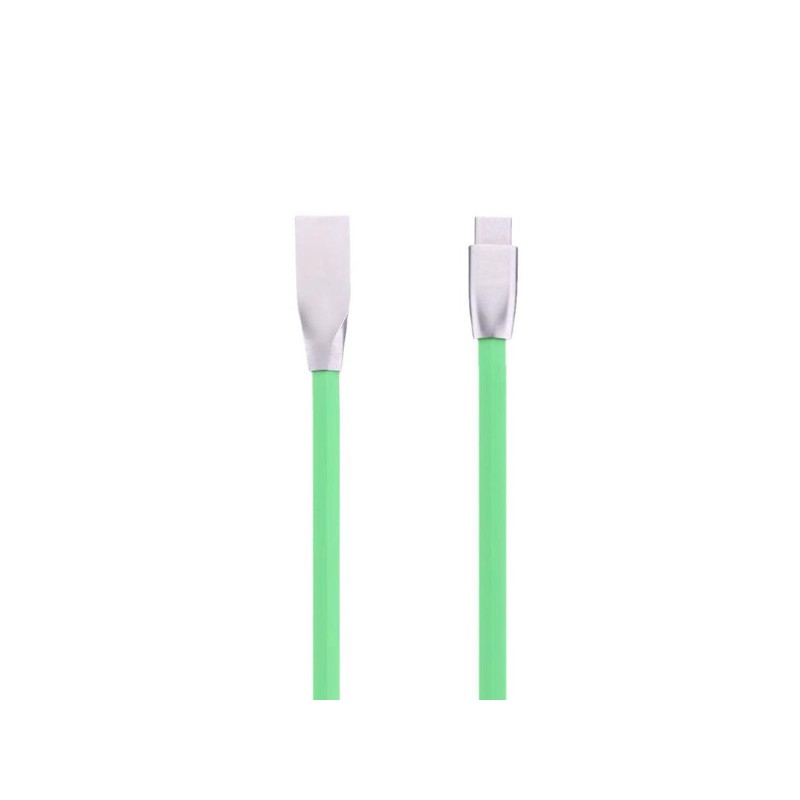 Cablu microusb cu mufe in carcasa de metal verde engross