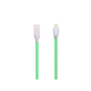 Cablu Iphone cu mufe in carcasa de metal verde engross