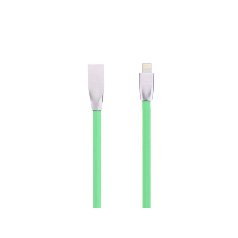 Cablu Iphone cu mufe in carcasa de metal verde engross