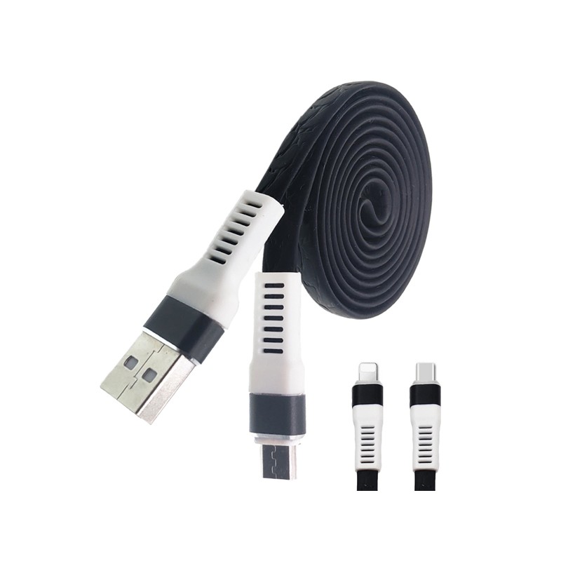 Cablu microusb imitatie piele negru engross