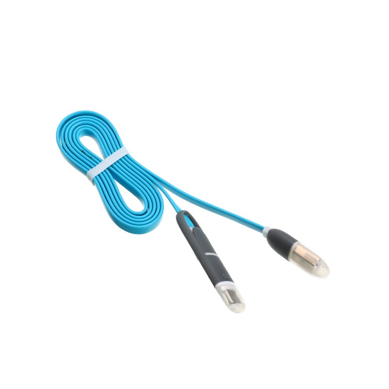 Cablu USB 2in1 microusb/Iphone cu capac albastru engross
