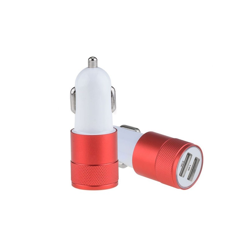 Incarcator auto 2A 2 USB-uri rosu engross