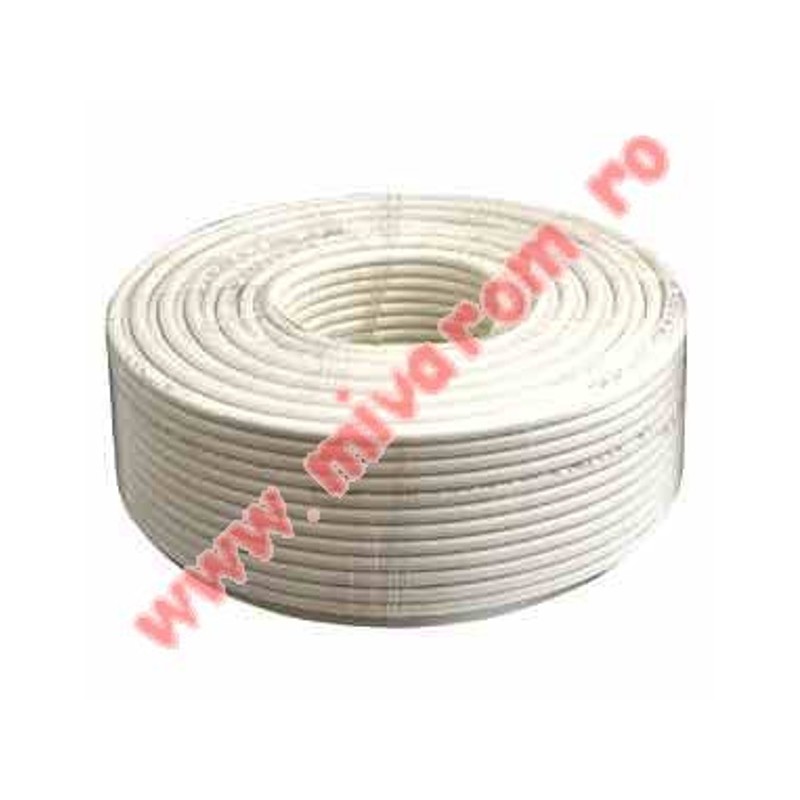 Cablu coaxial RG6 alb 32x0.12mm 1mm CCA 100m engross