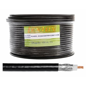 Cablu coaxial H155 100m negru engross