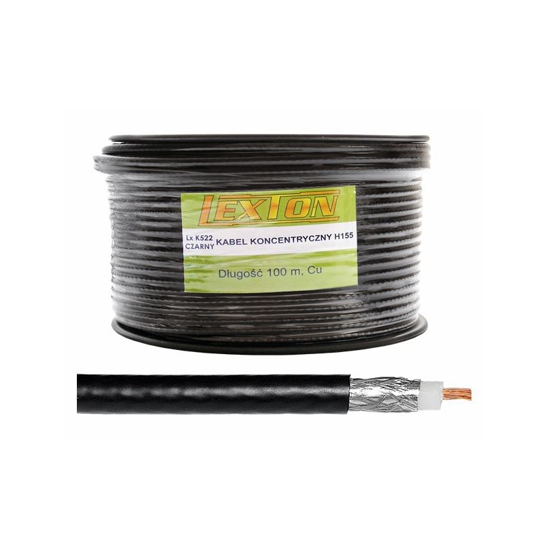 Cablu coaxial H155 100m negru engross