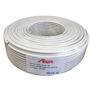 Cablu coaxial RG6 alb 64x0.12mm 1.02mm CCA 100m engross