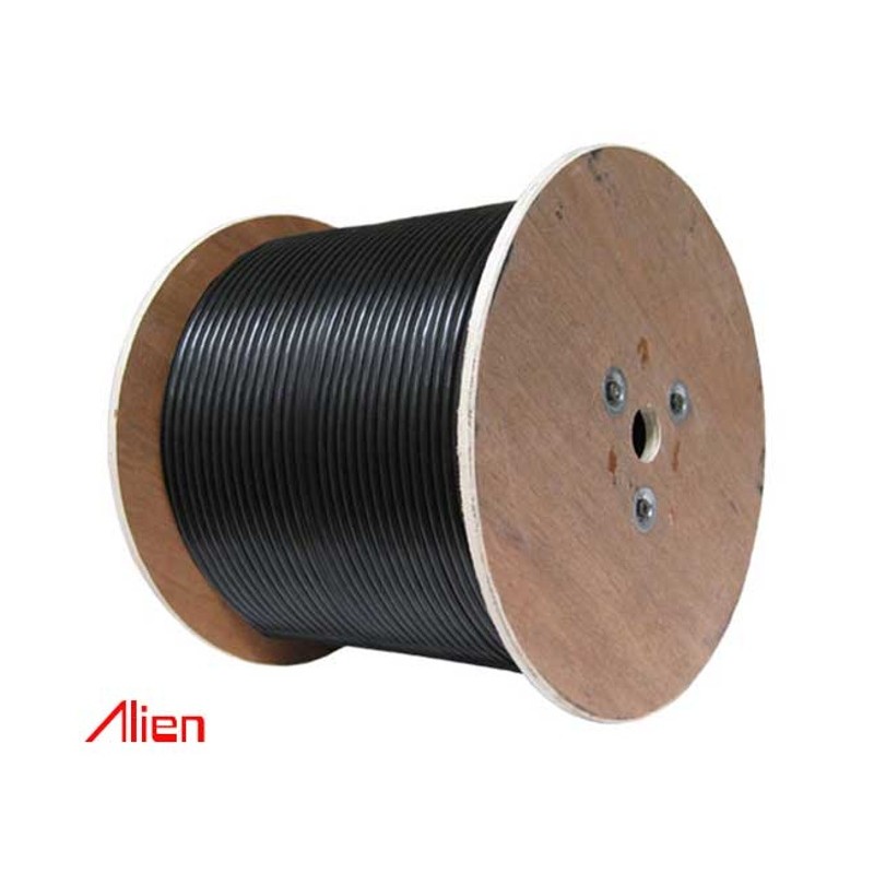 Cablu coaxial RG6 cu sufa negru rola 305m Alien engross