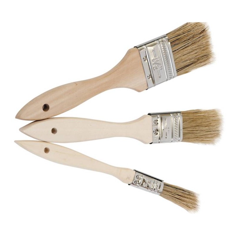 Pensula par natural maner din lemn de 4" engross