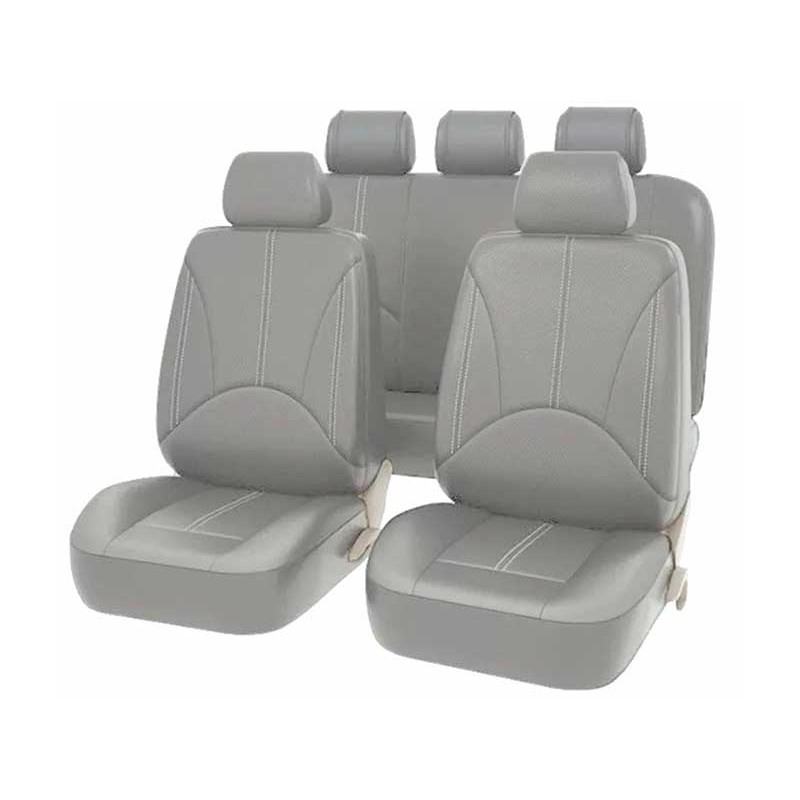 Set huse auto piele ecologica gri engross