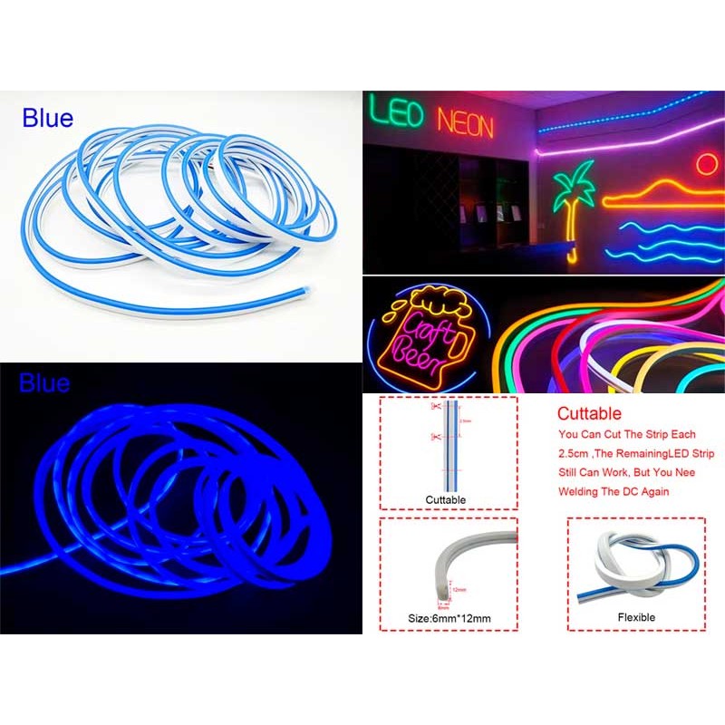 Neon decor auto 5m 12V albastru engross