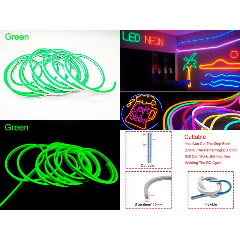 Neon decor auto 5m 12V verde engross