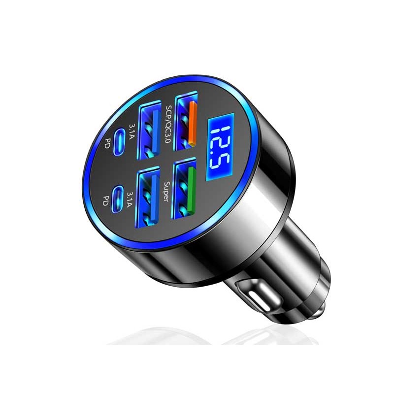 Incarcator auto QC3.0 2 x tipC+4 xUSB engross