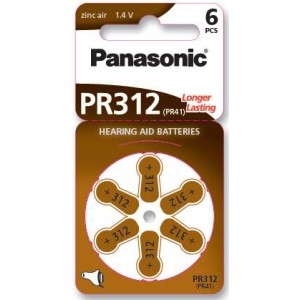 Set 6 baterii aparat auditiv Panasonic 312 engross
