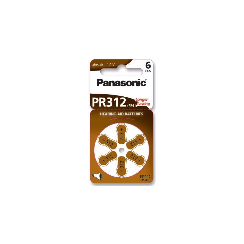 Set 6 baterii aparat auditiv Panasonic 312 engross