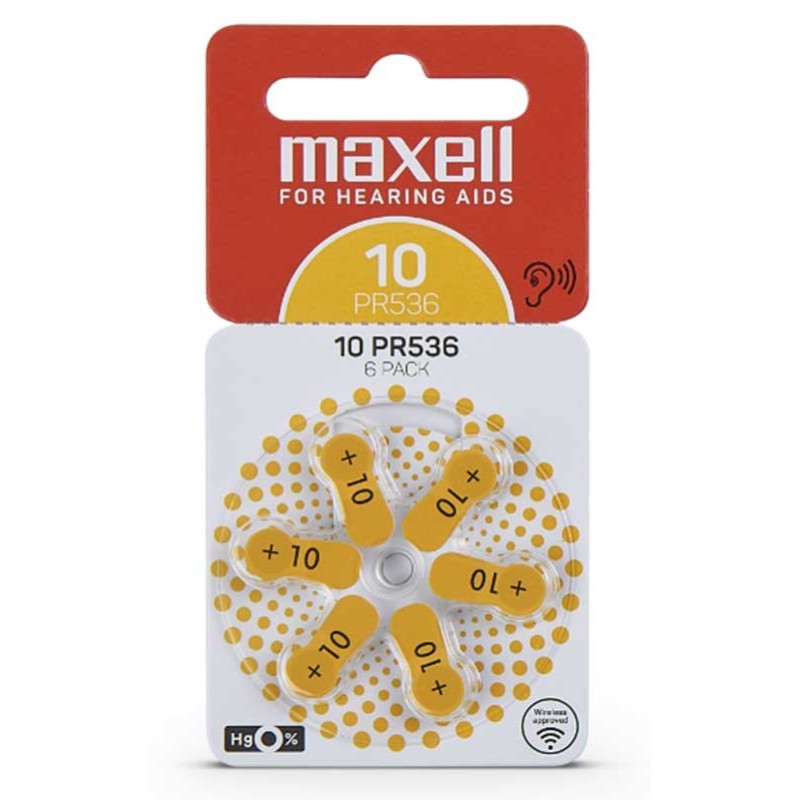 Set 6 baterii aparat auditiv Maxell 10 engross