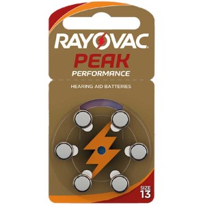 Set 6 baterii auditive Peak Performance Rayovac 13 engross