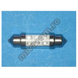 Bec auto 12V T10*36 6 led albastru engross