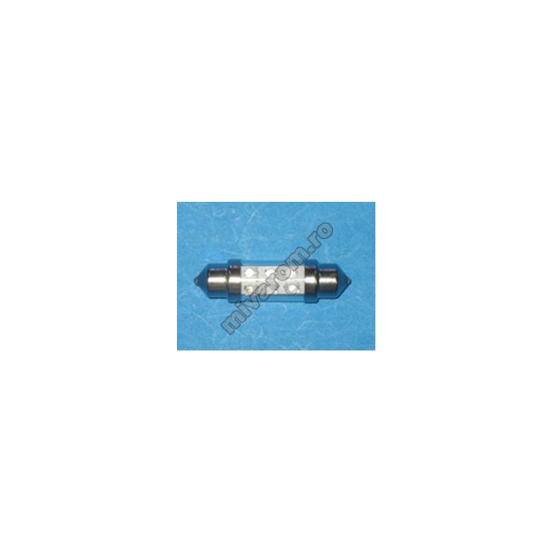 Bec auto 12V T10*36 6 led albastru engross