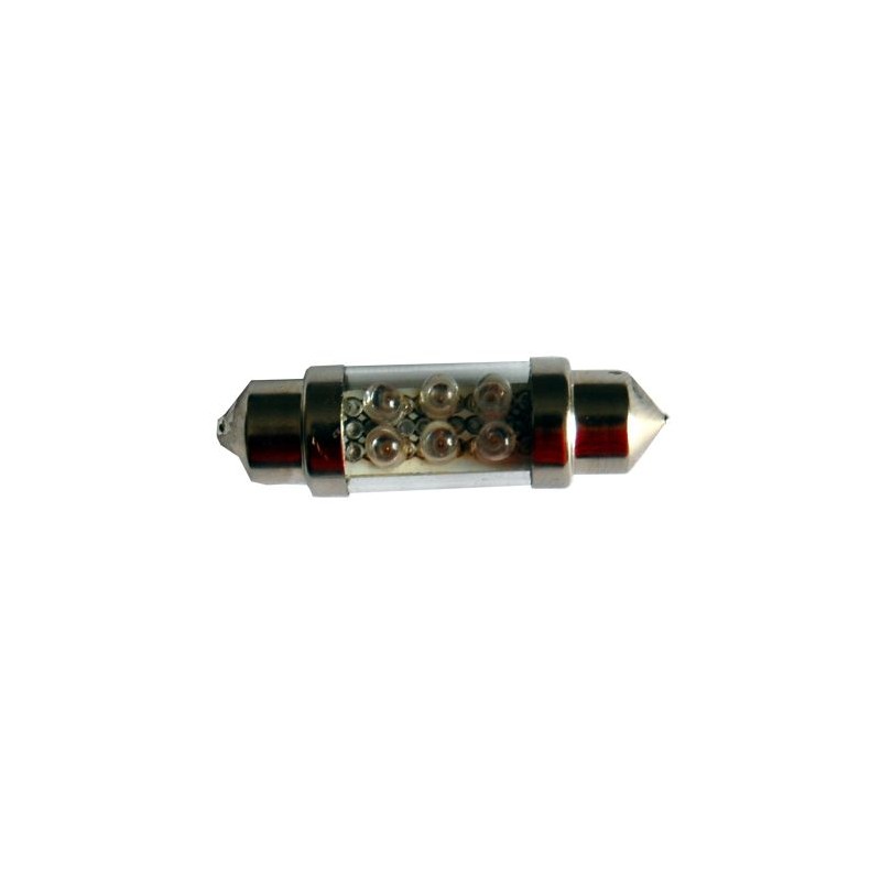 Bec auto 12V T10*36 6 led alb engross