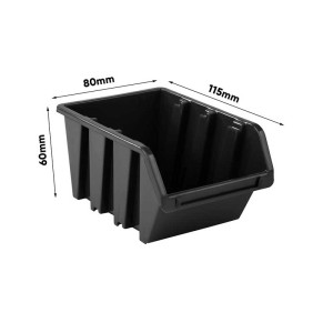 Cutie depozitare 115X80x60mm negru NP4 engross