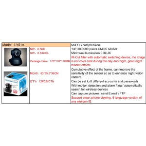 Camera supraveghere cu IP LY01A engross