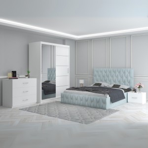 Dormitor Eric Lemon+ Comoda 3 Sertare