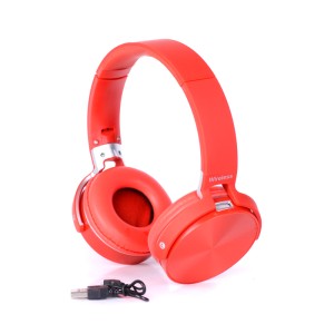 Casti fara fir cu mp3/bt/FM/mic rosii engross