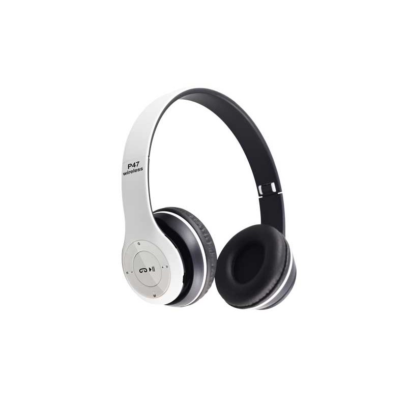 Casti Bluetooth Radio/MP3/TF/mic P47 Alien albe engross