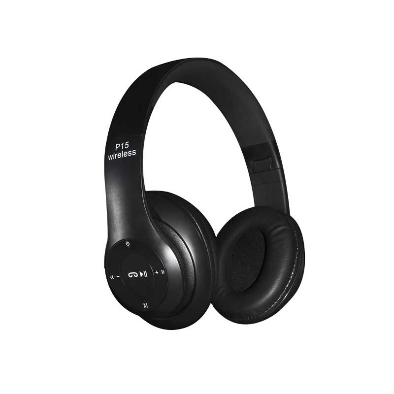 Casti Bluetooth Radio/MP3/TF/mic P15 Alien negre engross