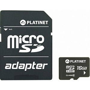MicroSDHC 16Gb Platinet cu adaptor engross