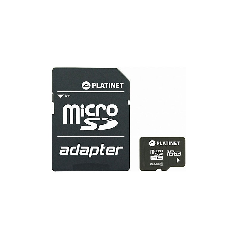 MicroSDHC 16Gb Platinet cu adaptor engross