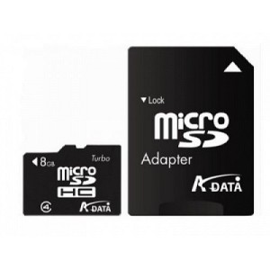 MicroSDHC 8Gb cu adaptor SD AData engross