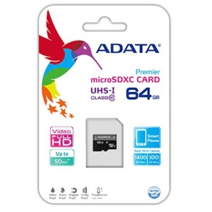 MicroSDHC 64Gb SD AData clasa 10 engross