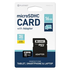 MicroSDHC 16Gb Platinet cu adaptor clasa 10 engross