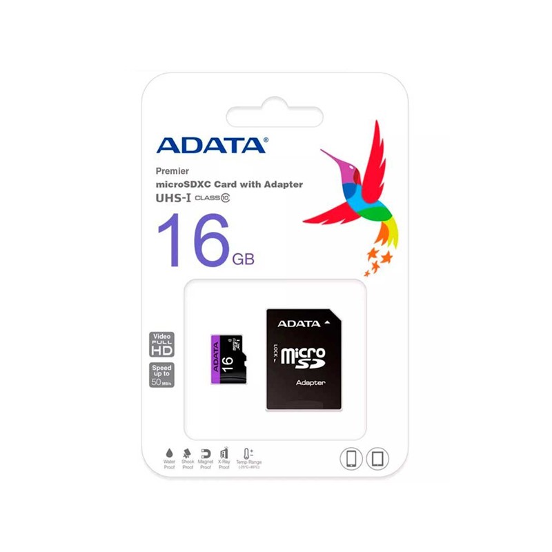MicroSDHC 16Gb ADATA clasa 10 cu adaptor engross