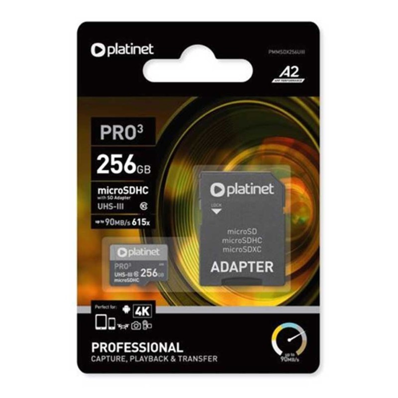 MicroSDXC 256Gb clasa 10 Platinet cu adaptor engross