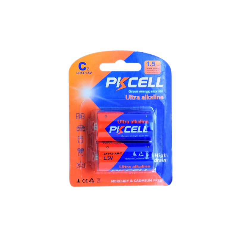 Set 2 baterii R14 alcaline PKCELL engross