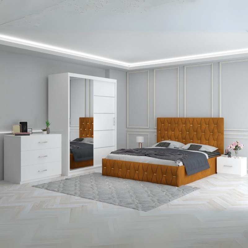 Dormitor Eric Caramiziu + Comoda 3 Sertare