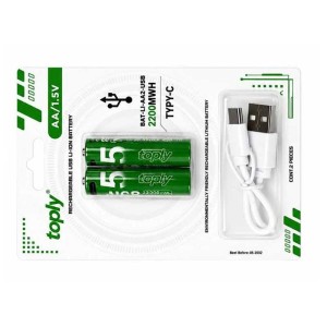 Set 2 acumulatori+cablu incarcare 1.5V R6 engross