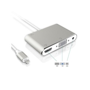 Cablu adaptor Iphone 8pin la HDMI+VGA+audio engross