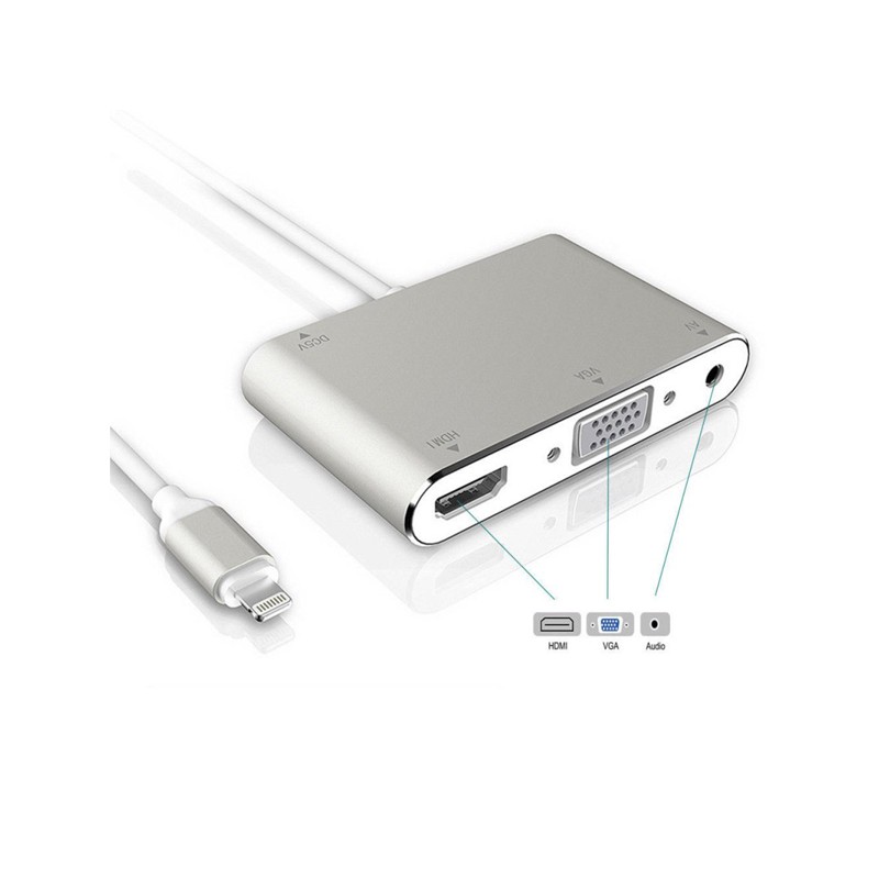 Cablu adaptor Iphone 8pin la HDMI+VGA+audio engross