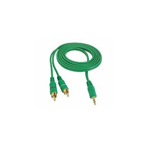 Cablu jack 3,5mm la 2RCA 5m verde engross