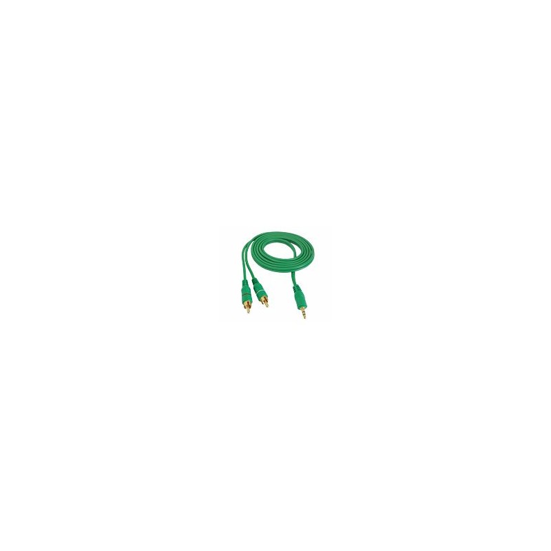 Cablu jack 3,5mm la 2RCA 5m verde engross