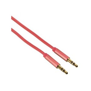 Cablu jack3.5 tata- jack3.5 tata plat flexibil mufe metalice rosu 1.5m engross