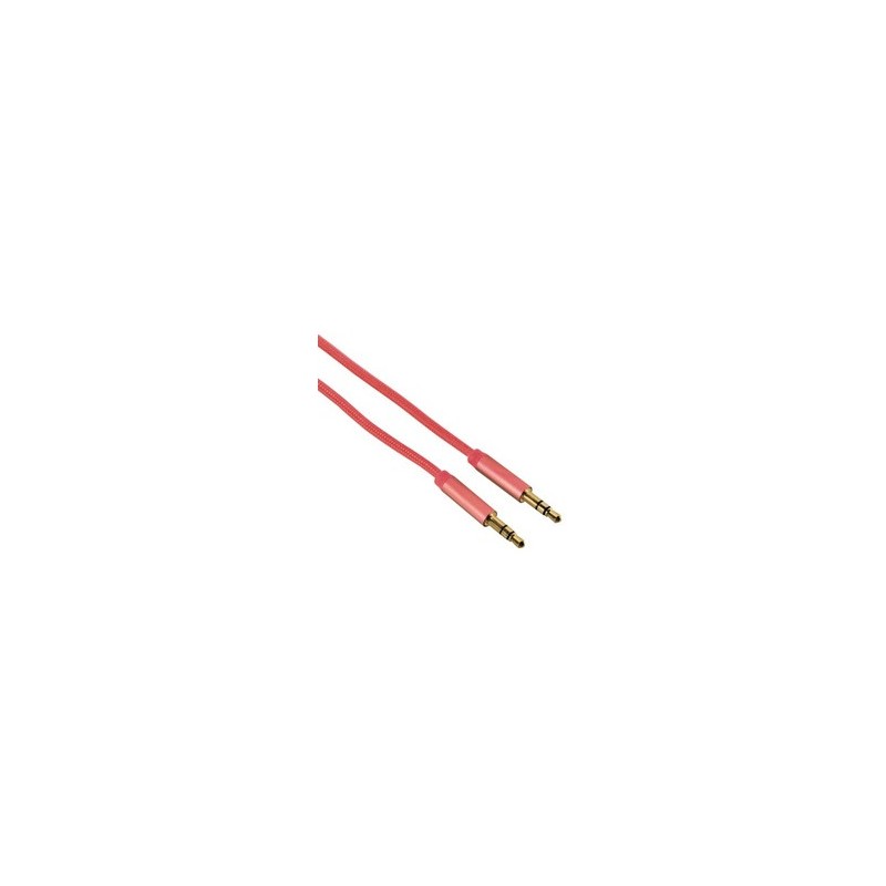 Cablu jack3.5 tata- jack3.5 tata plat flexibil mufe metalice rosu 1.5m engross