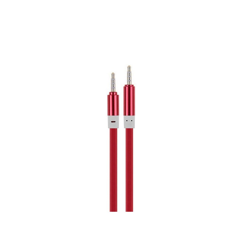 Cablu jack 3,5mm la jack 3,5mm silicon rosu engross